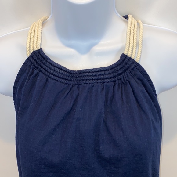 J. Crew boxy cotton summer tank with rope straps in Navy blue size S - Picture 2 of 12